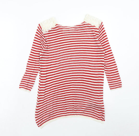 Womens UK Size S Zara Red Pullover Jumper