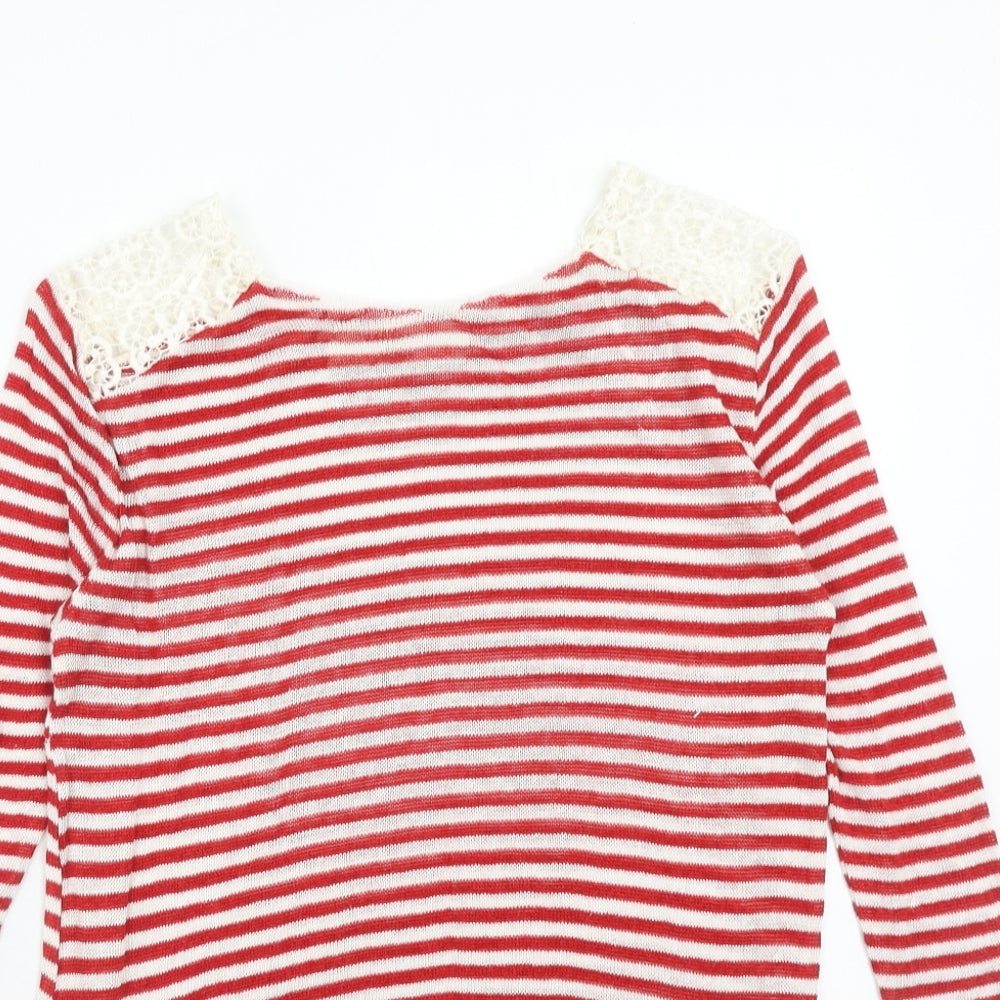 Womens UK Size S Zara Red Pullover Jumper