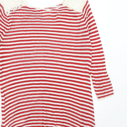 Womens UK Size S Zara Red Pullover Jumper
