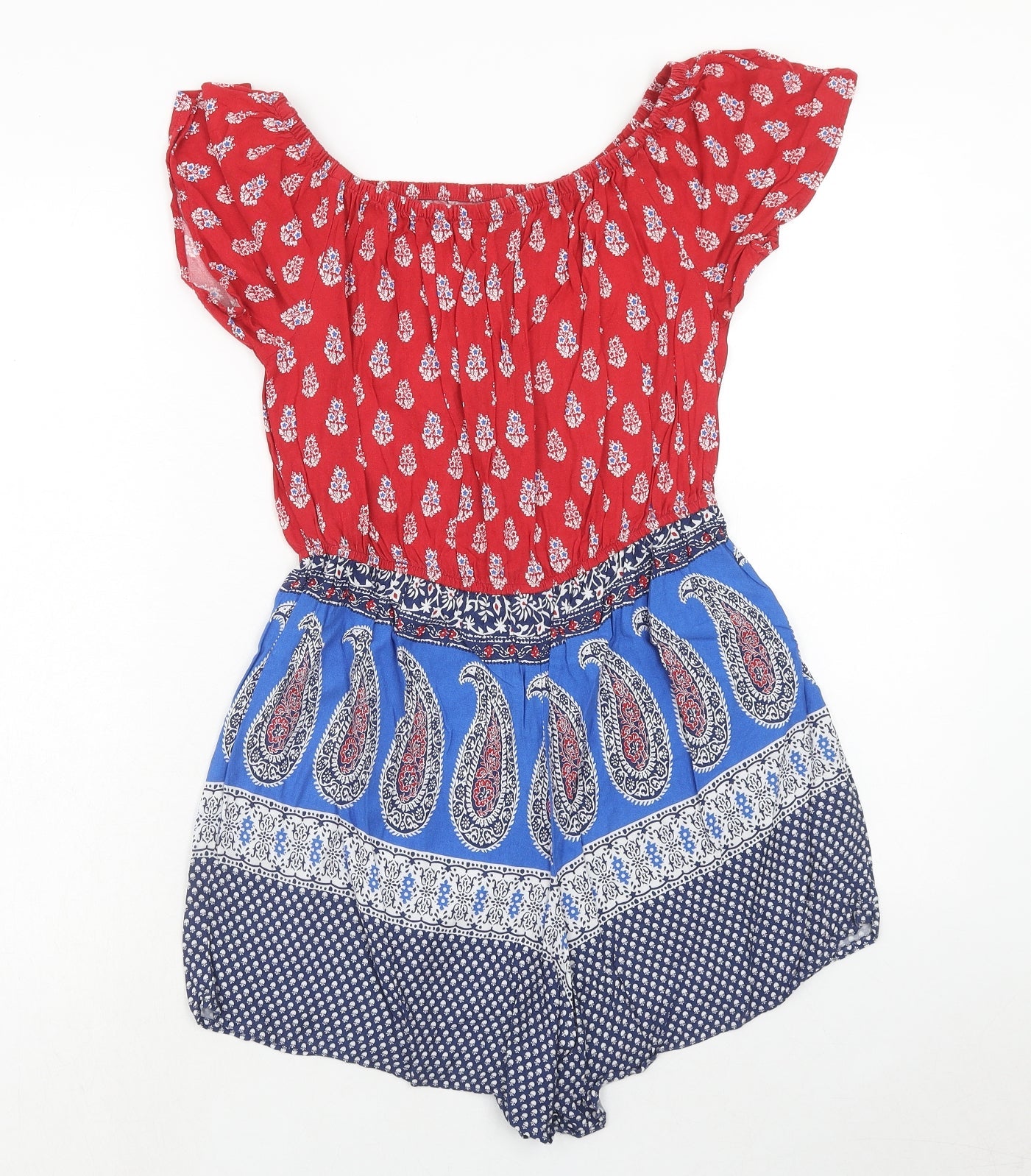 Dorothy Perkins Womens Multicoloured Paisley Viscose Playsuit One-Piece Size S Pullover