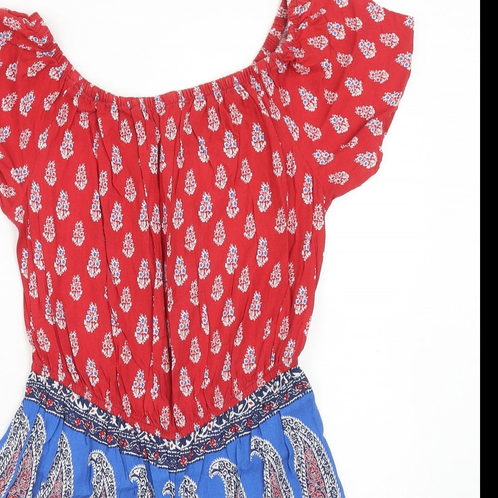 Dorothy Perkins Womens Multicoloured Paisley Viscose Playsuit One-Piece Size S Pullover