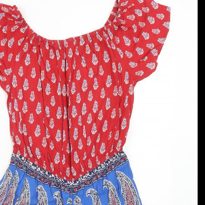 Dorothy Perkins Womens Multicoloured Paisley Viscose Playsuit One-Piece Size S Pullover