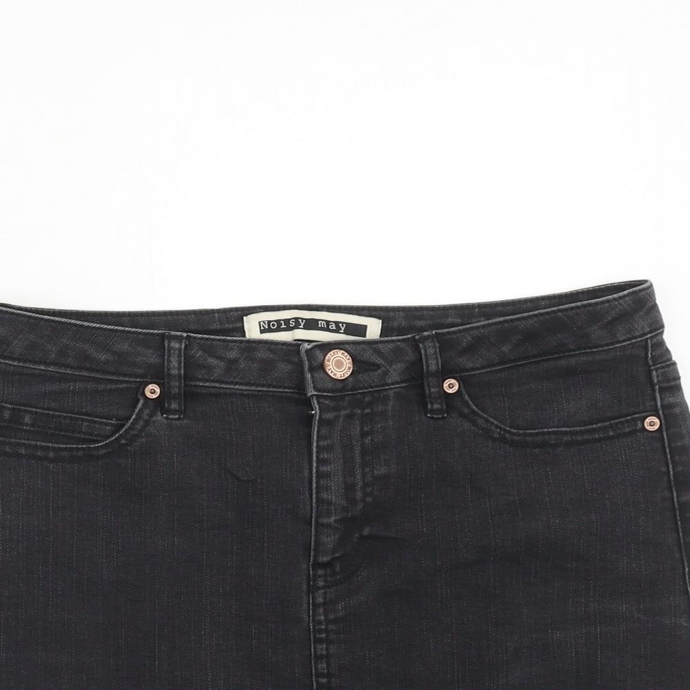 Noisy may Womens Blue Cotton A-Line Skirt Size 28 in Zip