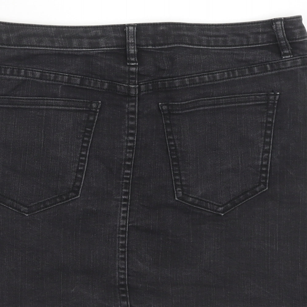 Noisy may Womens Blue Cotton A-Line Skirt Size 28 in Zip