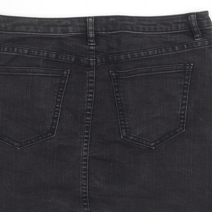 Noisy may Womens Blue Cotton A-Line Skirt Size 28 in Zip