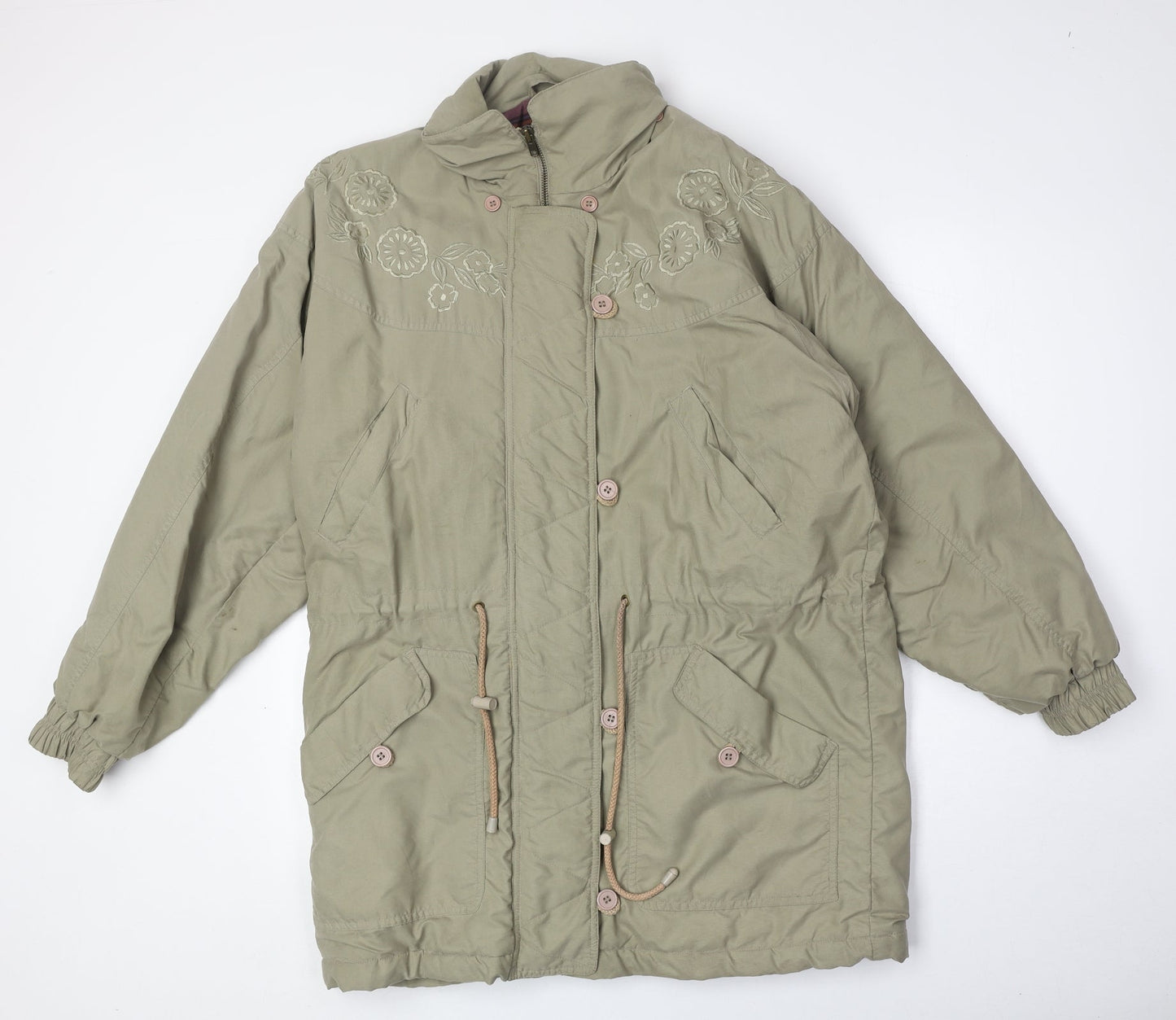 C&A Womens Beige Parka Coat Size 10 Zip