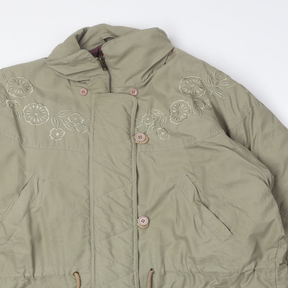 C&A Womens Beige Parka Coat Size 10 Zip