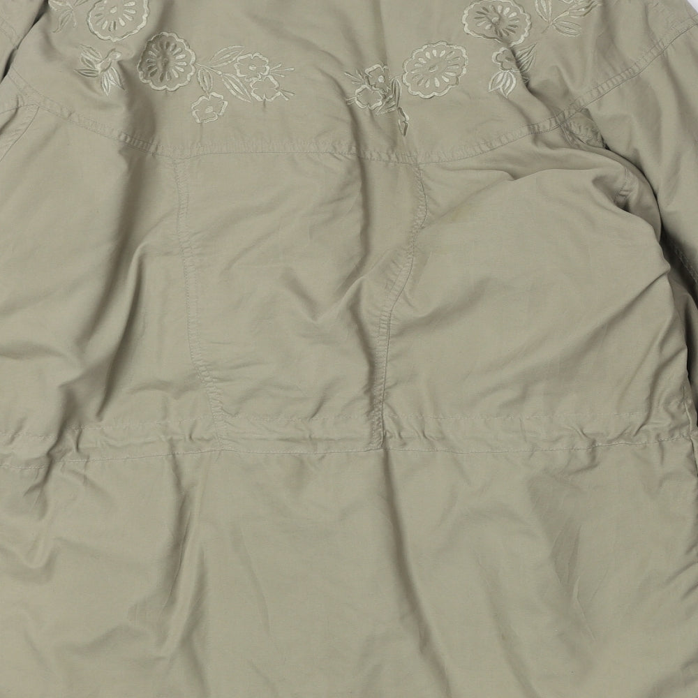 C&A Womens Beige Parka Coat Size 10 Zip