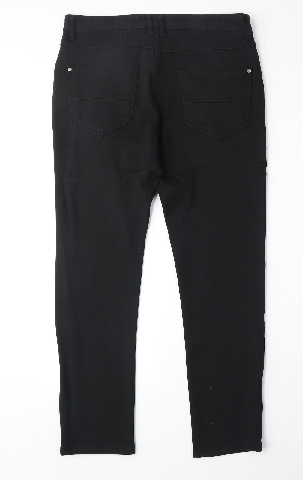 Zara Womens Black Cotton Straight Jeans Size 32 in Regular Zip