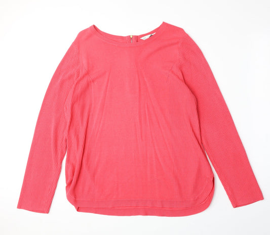 BHS Womens Pink Round Neck Acrylic Pullover Jumper Size 20