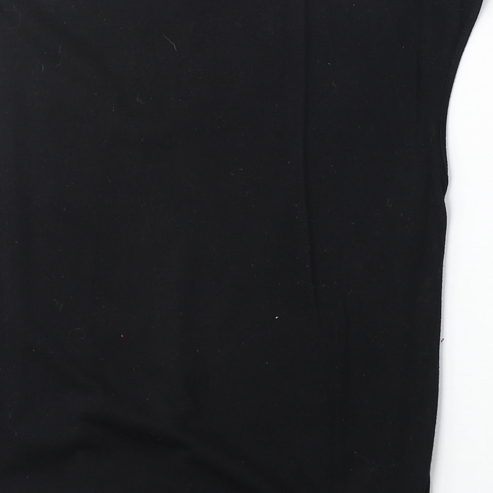 Very Girls Black Polyester Basic Blouse Size 11-12 Years Round Neck Pullover - Sequin
