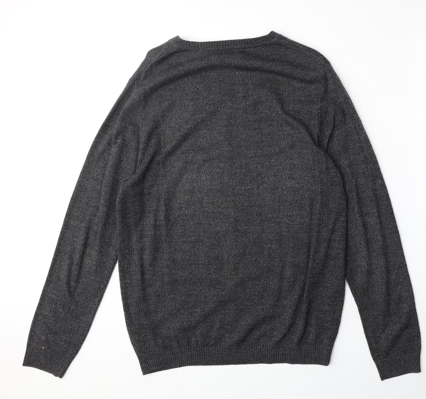 ASOS Mens Grey Round Neck Acrylic Pullover Jumper Size M Long Sleeve