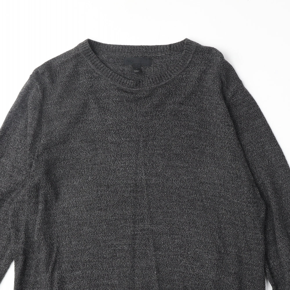 ASOS Mens Grey Round Neck Acrylic Pullover Jumper Size M Long Sleeve