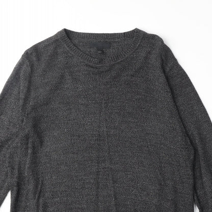 ASOS Mens Grey Round Neck Acrylic Pullover Jumper Size M Long Sleeve