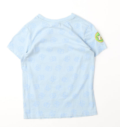 George Boys Blue 100% Cotton Basic T-Shirt Size 4-5 Years Round Neck Pullover - Earn Your Pudsey Badge