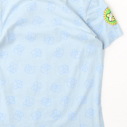 George Boys Blue 100% Cotton Basic T-Shirt Size 4-5 Years Round Neck Pullover - Earn Your Pudsey Badge