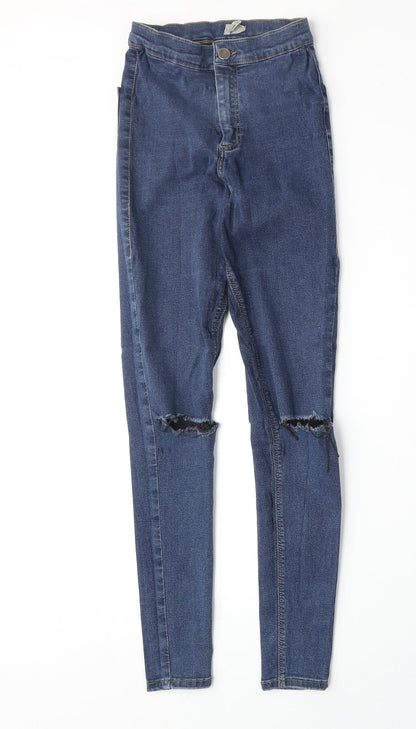 Topshop Womens Beige Cotton Jegging Jeans Size 26 in Regular Zip