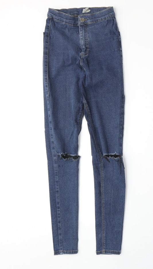 Topshop Womens Beige Cotton Jegging Jeans Size 26 in Regular Zip