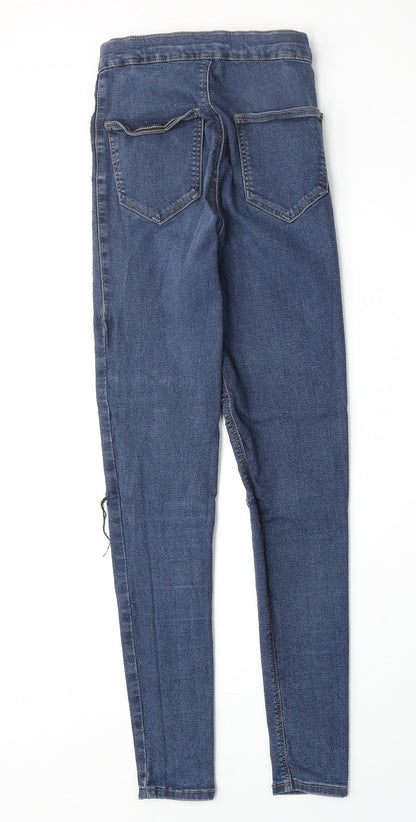 Topshop Womens Beige Cotton Jegging Jeans Size 26 in Regular Zip