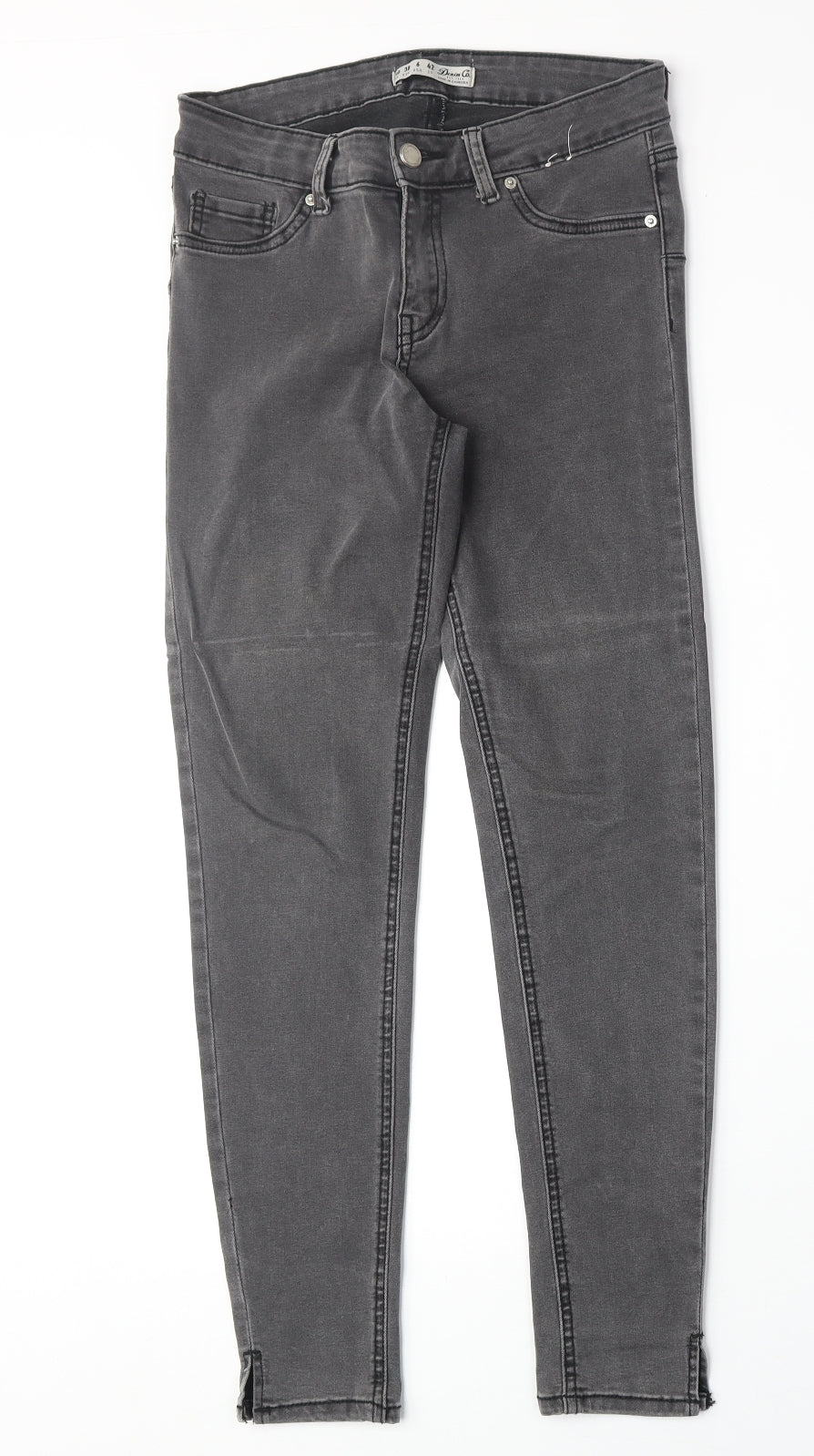 Denim & Co. Womens Grey Cotton Skinny Jeans Size 10 Regular Zip