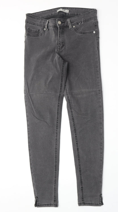 Denim & Co. Womens Grey Cotton Skinny Jeans Size 10 Regular Zip