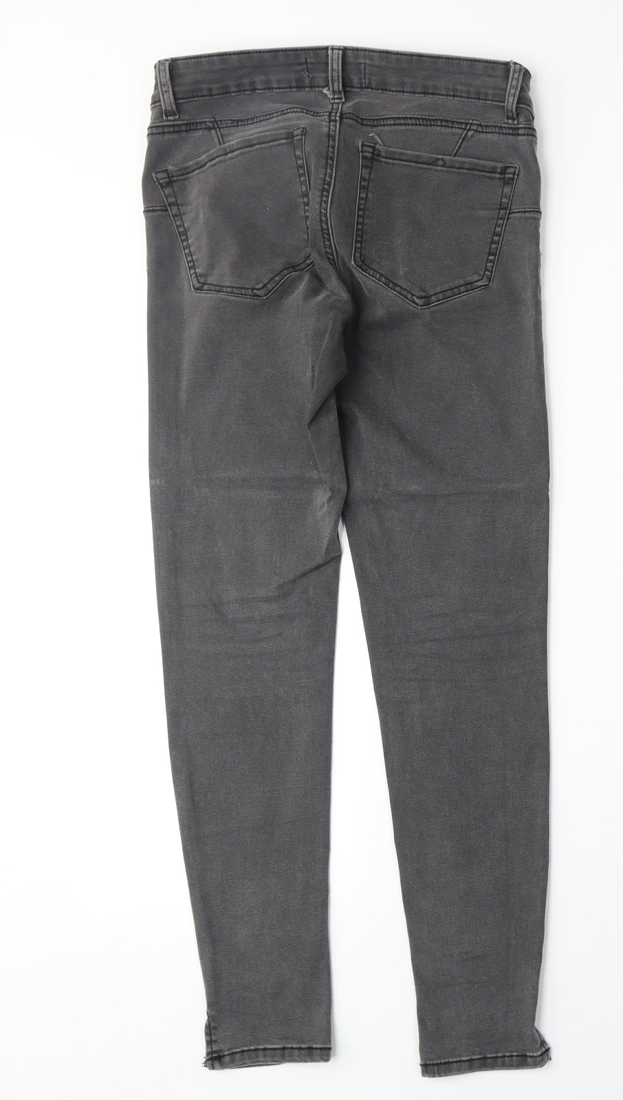 Denim & Co. Womens Grey Cotton Skinny Jeans Size 10 Regular Zip