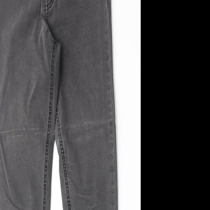 Denim & Co. Womens Grey Cotton Skinny Jeans Size 10 Regular Zip