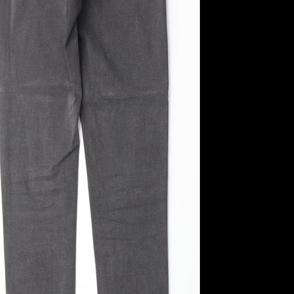 Denim & Co. Womens Grey Cotton Skinny Jeans Size 10 Regular Zip