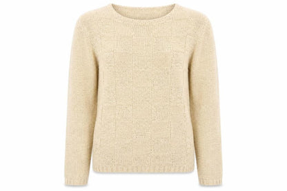 City Trends Womens Beige Round Neck Acrylic Pullover Jumper Size M