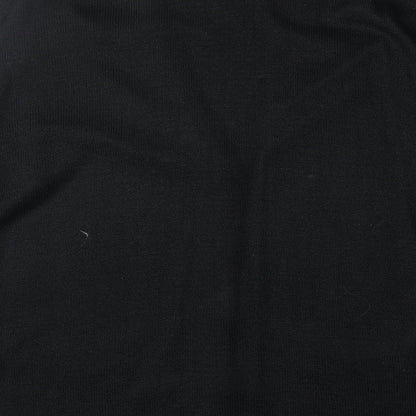 Simple Twinkle Womens Black V-Neck Acrylic Cardigan Jumper Size S