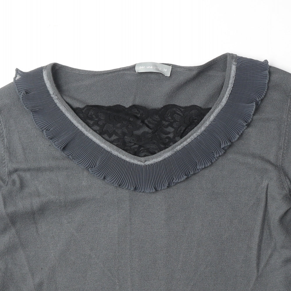 Womens UK Size 14 Marks and Spencer Grey Pullover Jumper