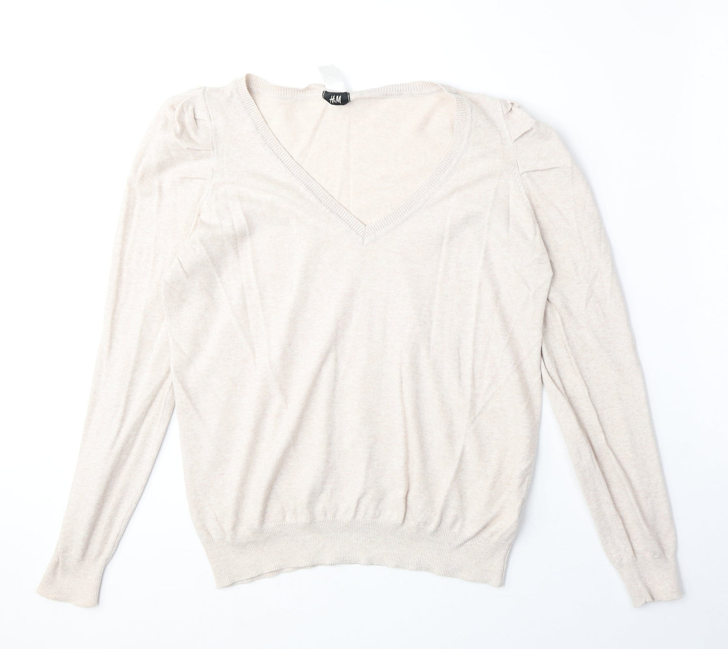 Womens UK Size L H&M Beige Pullover Jumper