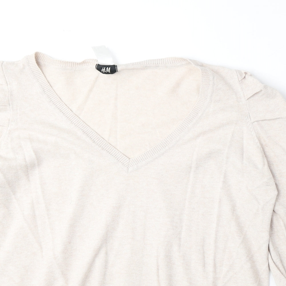 Womens UK Size L H&M Beige Pullover Jumper