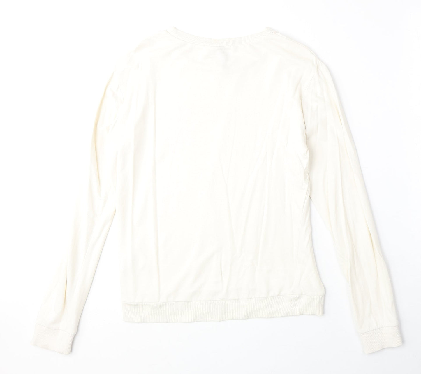 H&M Womens Beige 100% Cotton Pullover Sweatshirt Size S Pullover - No Bad Vibes