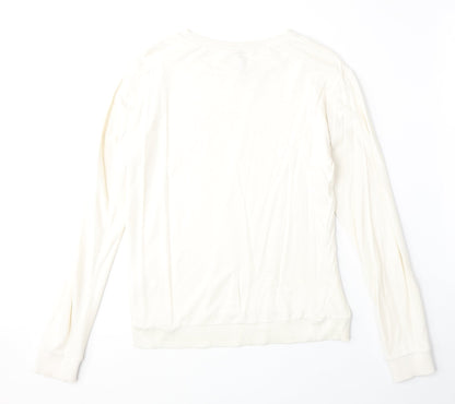 H&M Womens Beige 100% Cotton Pullover Sweatshirt Size S Pullover - No Bad Vibes