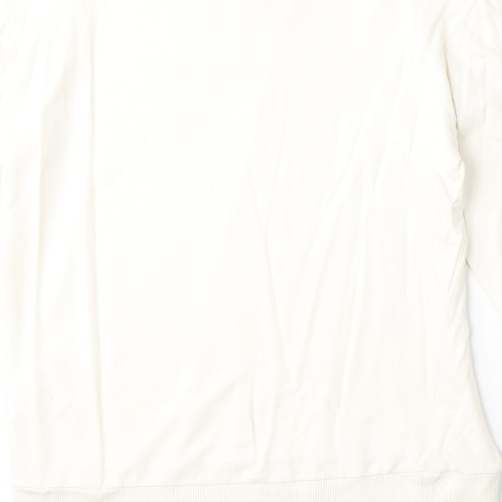 H&M Womens Beige 100% Cotton Pullover Sweatshirt Size S Pullover - No Bad Vibes