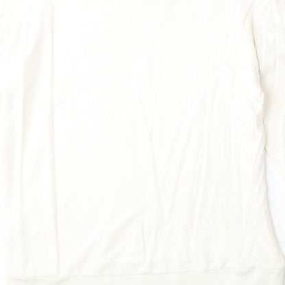 H&M Womens Beige 100% Cotton Pullover Sweatshirt Size S Pullover - No Bad Vibes