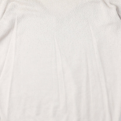 Oasis Womens Beige V-Neck Acrylic Pullover Jumper Size S