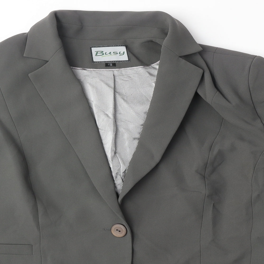 Womens UK Size 18 Busy Regular Grey Suit Jacket
