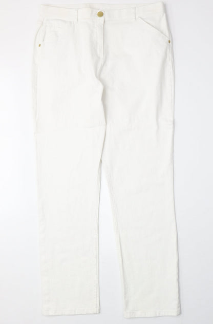 Classic Womens White Cotton Skinny Jeans Size 32 in Regular Zip