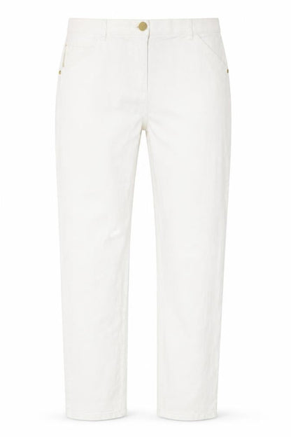 Classics Womens White Cotton Skinny Jeans Size 32 in Regular Zip