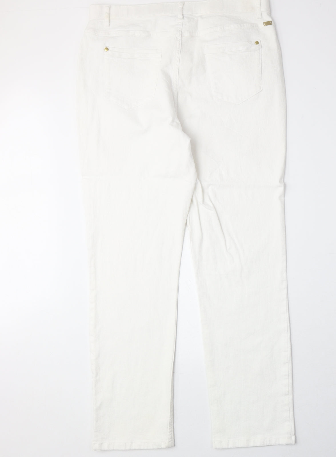 Classic Womens White Cotton Skinny Jeans Size 32 in Regular Zip