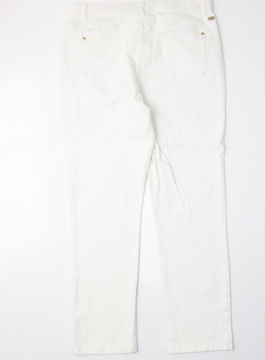 Classic Womens White Cotton Skinny Jeans Size 32 in Regular Zip