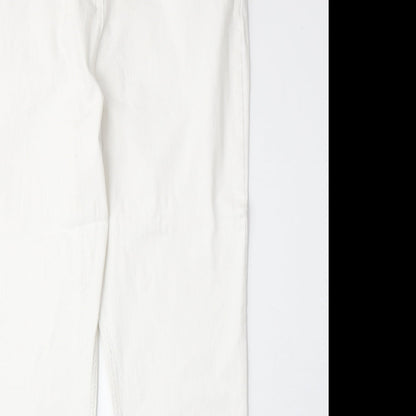 Classic Womens White Cotton Skinny Jeans Size 32 in Regular Zip