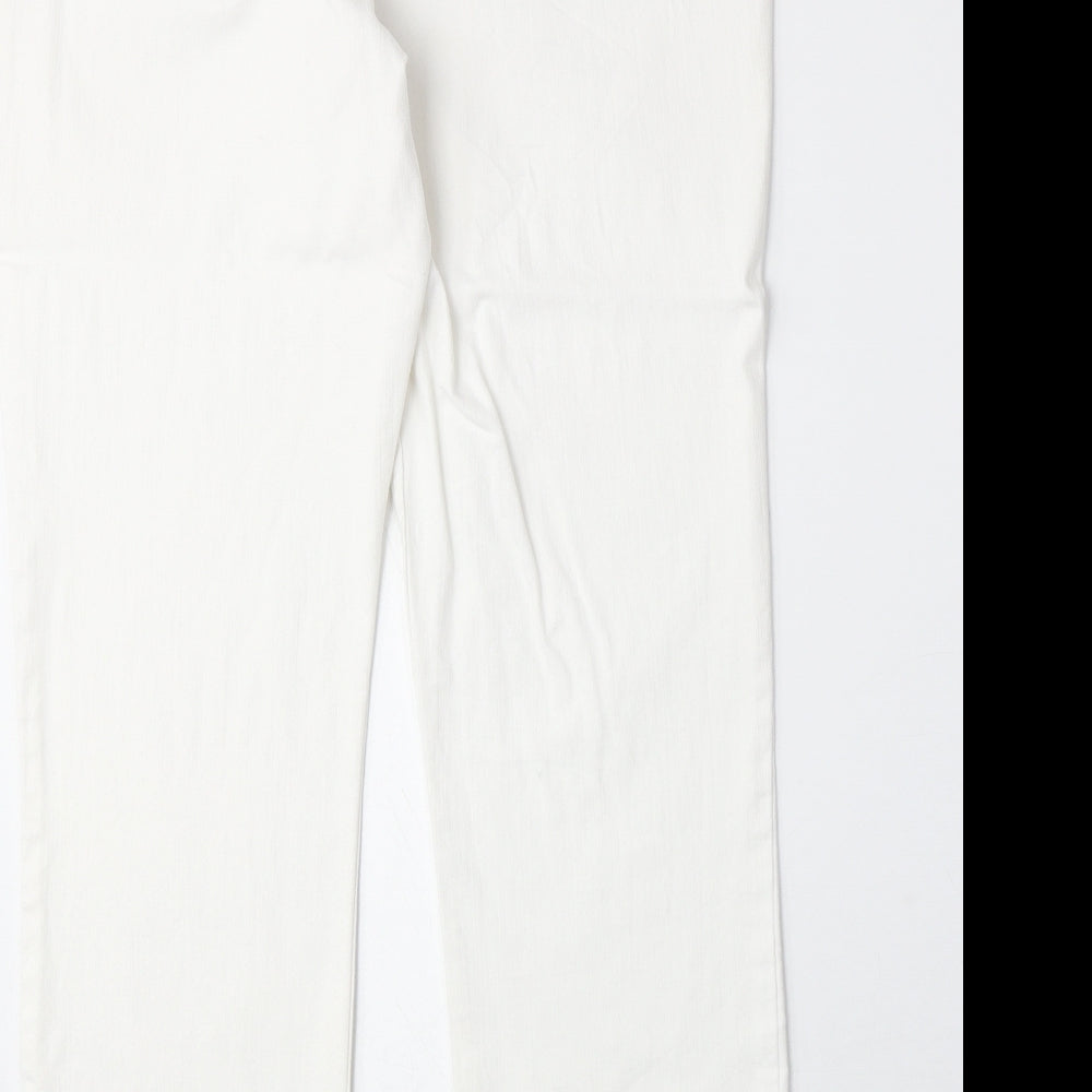 Classic Womens White Cotton Skinny Jeans Size 32 in Regular Zip