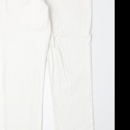 Classic Womens White Cotton Skinny Jeans Size 32 in Regular Zip
