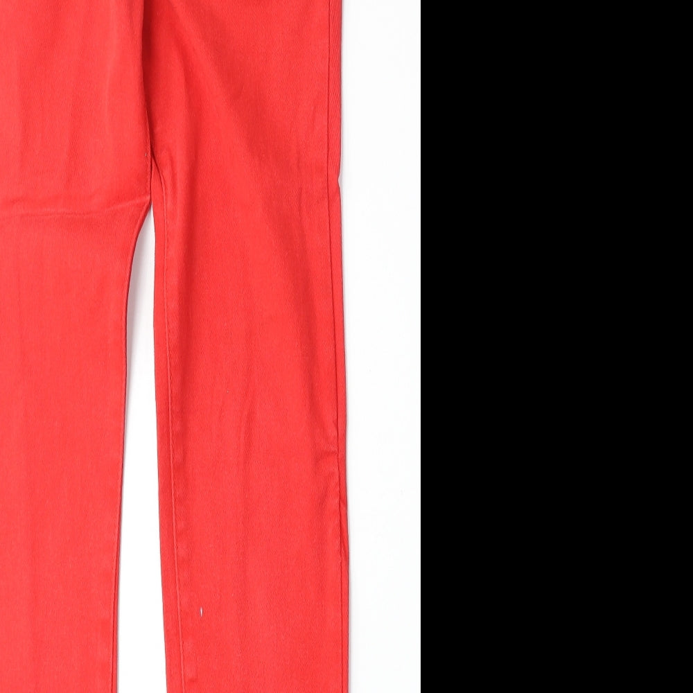 Criminal Damage Womens Red Cotton Straight Jeans Size 26 Regular Zip