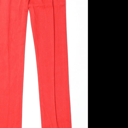 Criminal Damage Womens Red Cotton Straight Jeans Size 26 Regular Zip