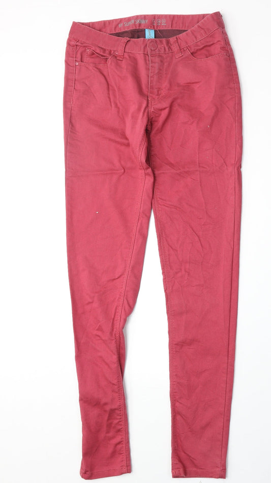 Denim & Co. Womens Pink Cotton Skinny Jeans Size 8 Regular Zip