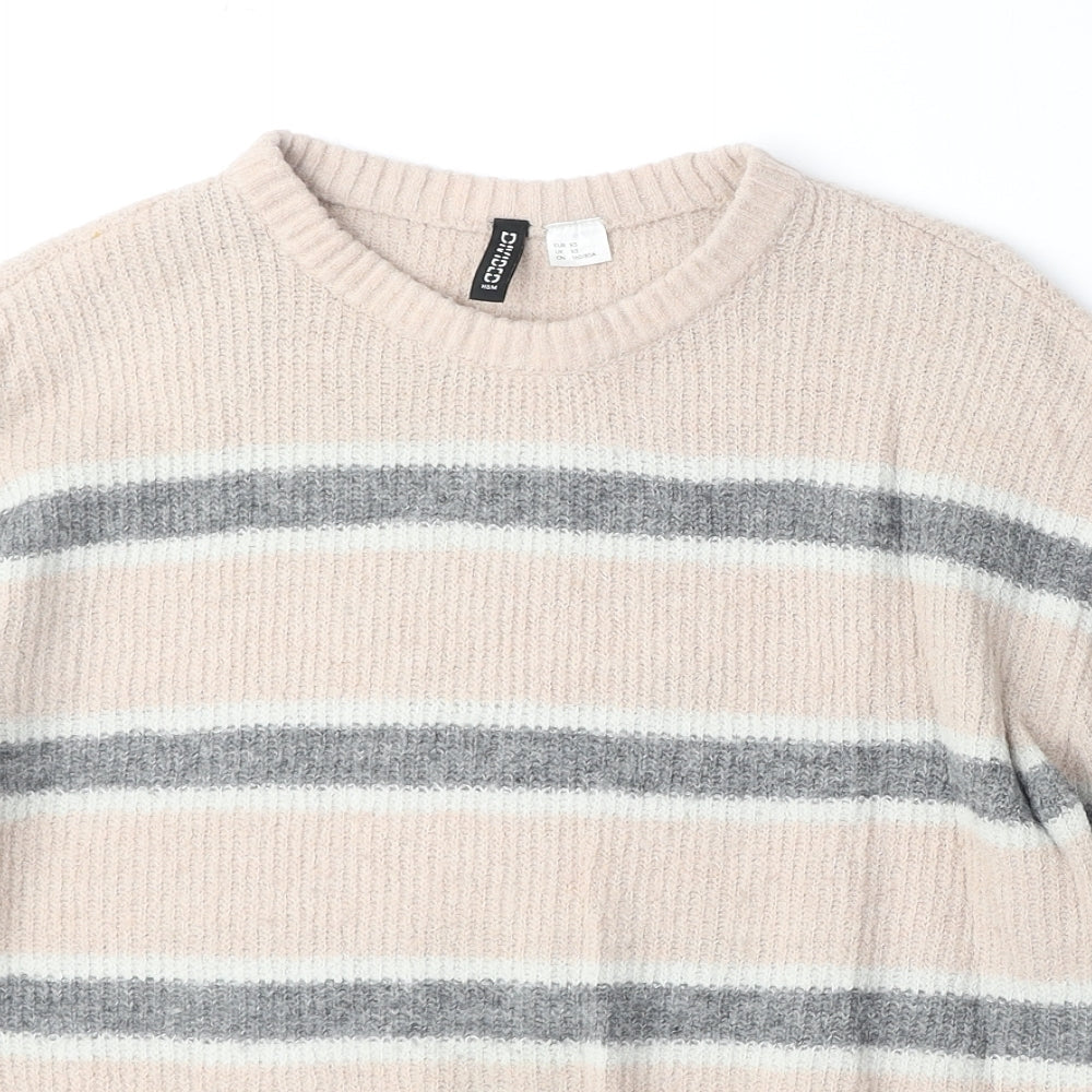 Womens UK Size XS Divided by H&M Pink Pullover Jumper